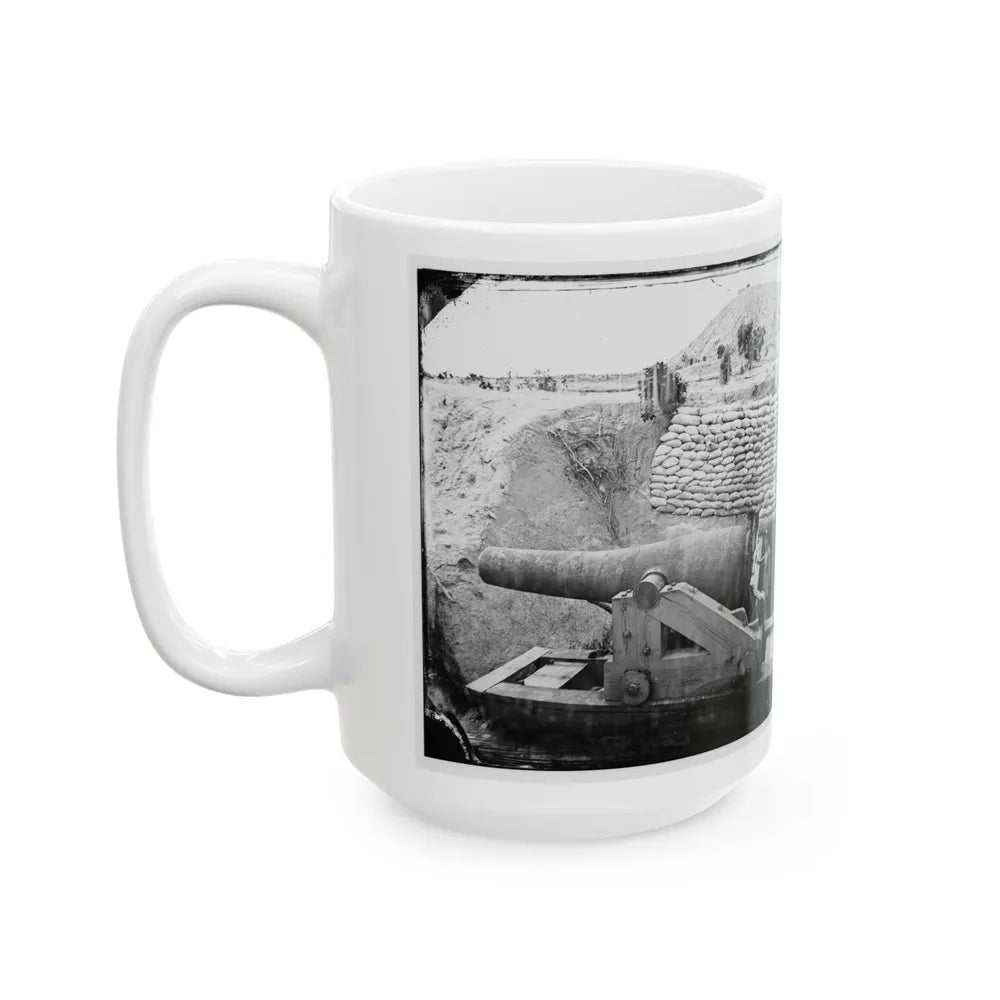 James River, Va. Another Confederate Gun Emplacement At Howlett House, Trent's Reach (U.S. Civil War) White Coffee Mug-Go Mug Yourself