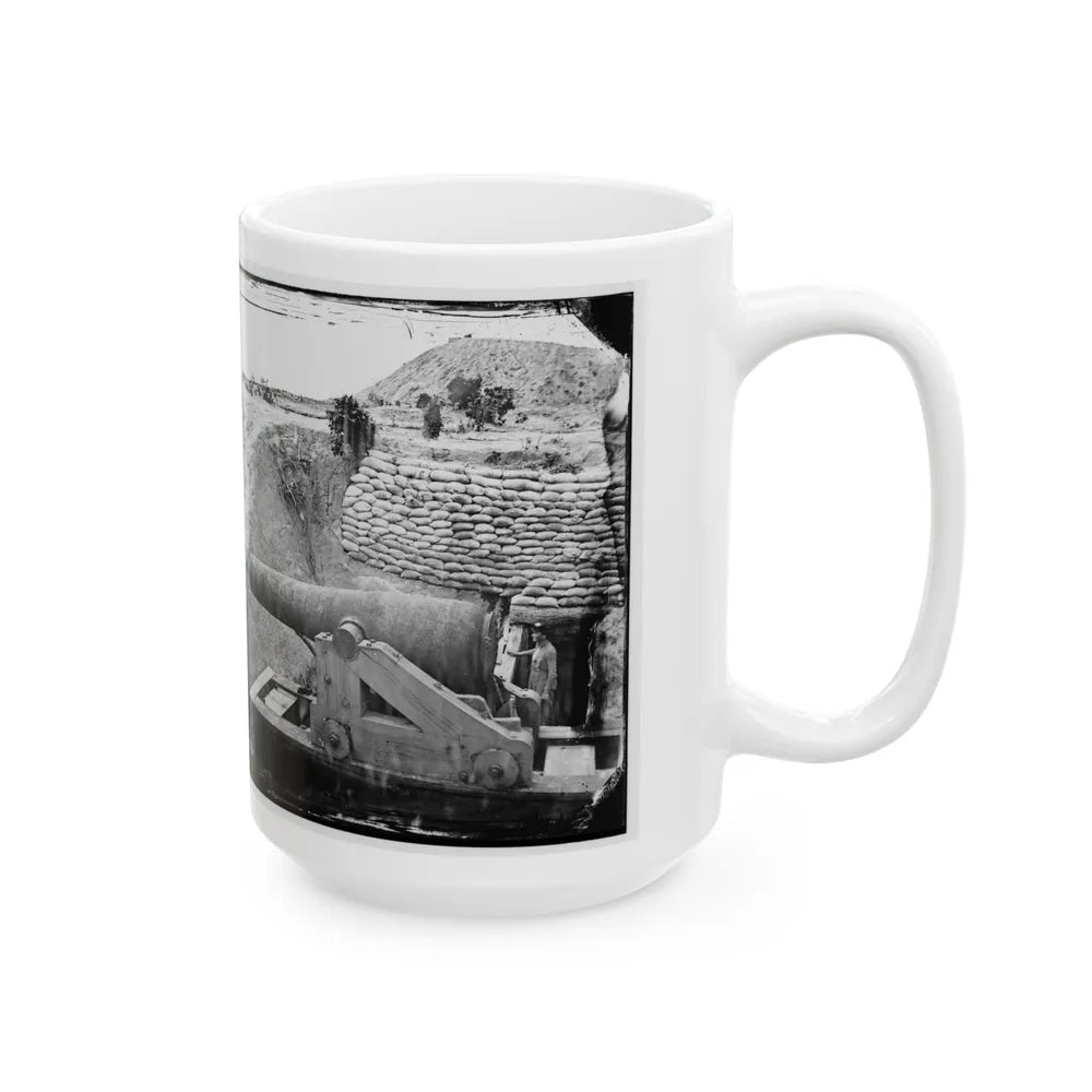 James River, Va. Another Confederate Gun Emplacement At Howlett House, Trent's Reach (U.S. Civil War) White Coffee Mug-Go Mug Yourself