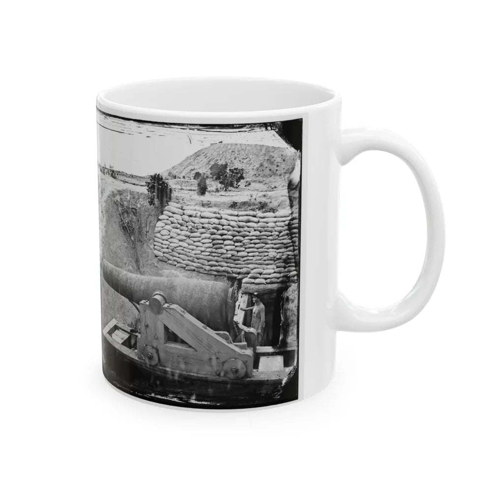 James River, Va. Another Confederate Gun Emplacement At Howlett House, Trent's Reach (U.S. Civil War) White Coffee Mug-Go Mug Yourself