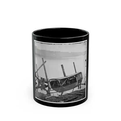 James River, Va. Butler's Dredge-Boat, Sunk By A Confederate Shell On Thanksgiving Day, 1864 (U.S. Civil War) Black Coffee Mug-11oz-Go Mug Yourself