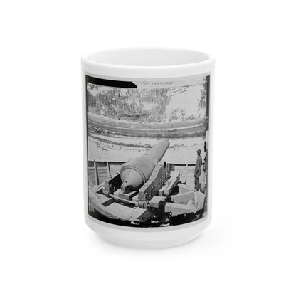 James River, Va. Confederate Gun Emplacement Above Dutch Gap (U.S. Civil War) White Coffee Mug-15oz-Go Mug Yourself