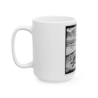 James River, Va. Confederate Gun Emplacement Above Dutch Gap (U.S. Civil War) White Coffee Mug-Go Mug Yourself