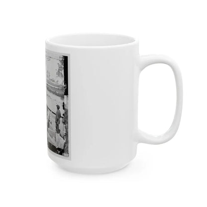 James River, Va. Confederate Gun Emplacement Above Dutch Gap (U.S. Civil War) White Coffee Mug-Go Mug Yourself