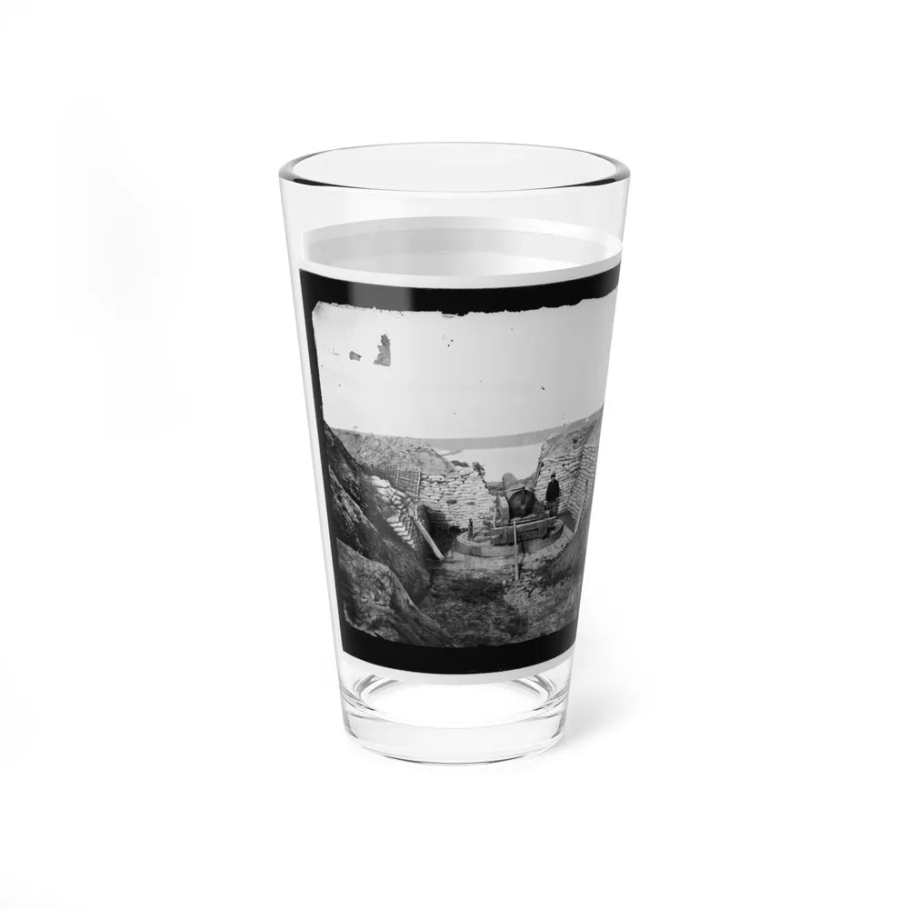 James River, Va. Confederate Gun Emplacement At Howlett House, Trent's Reach (U.S. Civil War) Pint Glass 16oz-Go Mug Yourself