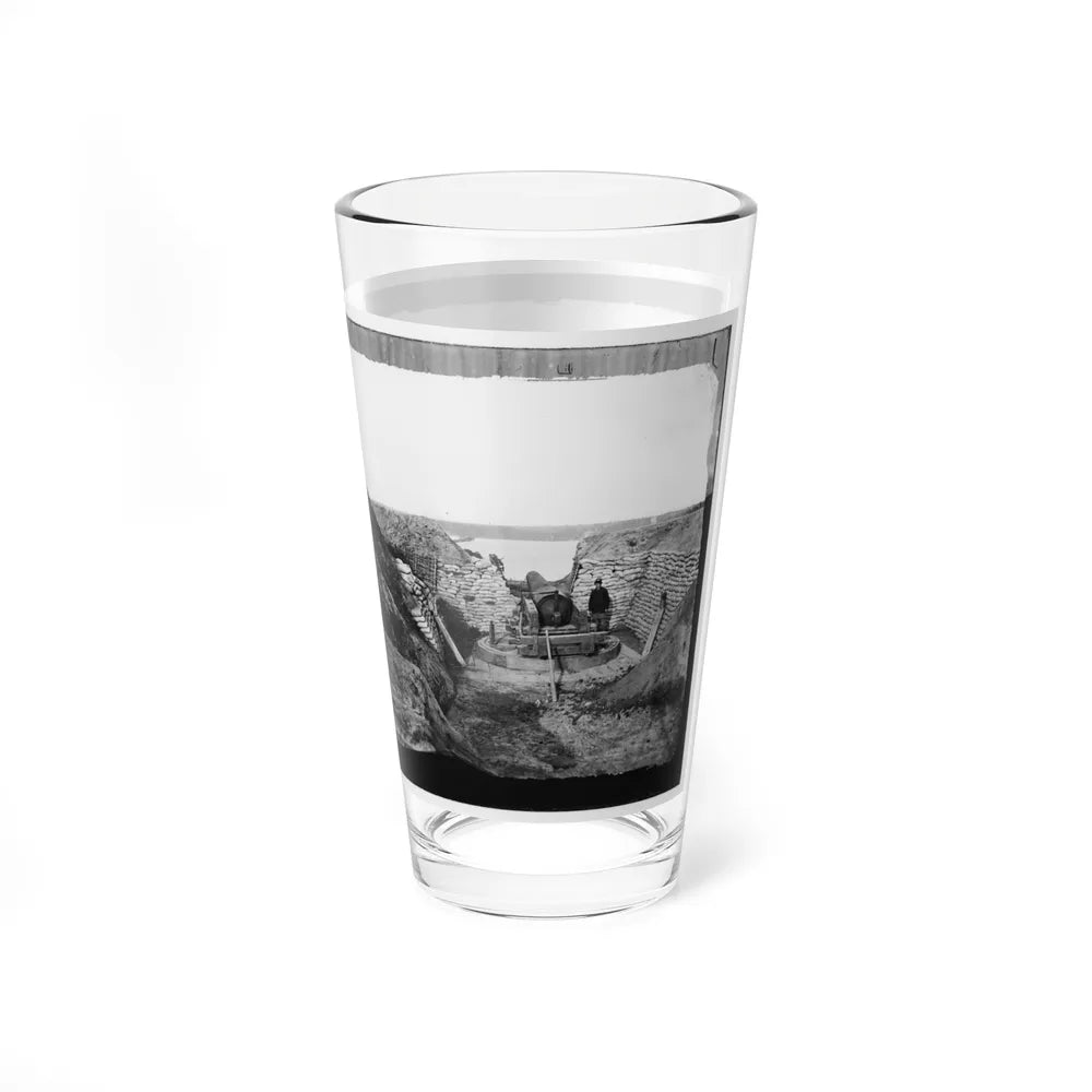 James River, Va. Confederate Gun Emplacement At Howlett House, Trent's Reach (U.S. Civil War) Pint Glass 16oz-Go Mug Yourself