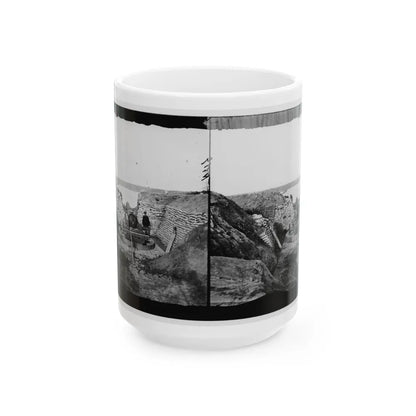 James River, Va. Confederate Gun Emplacement At Howlett House, Trent's Reach (U.S. Civil War) White Coffee Mug-15oz-Go Mug Yourself