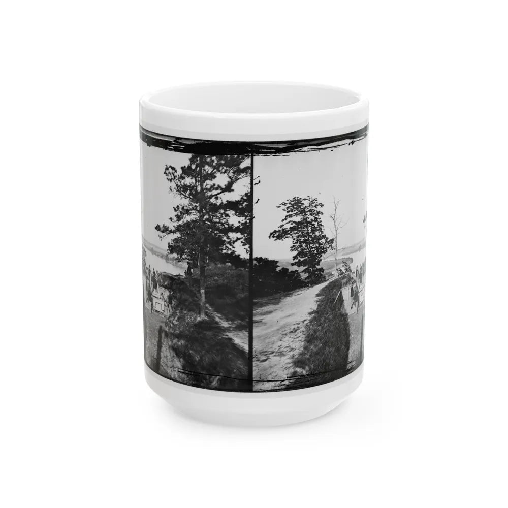 James River, Va. Confederate Gun In Battery Brooks (U.S. Civil War) White Coffee Mug-15oz-Go Mug Yourself