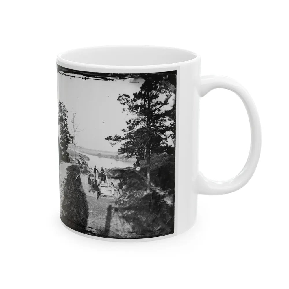 James River, Va. Confederate Gun In Battery Brooks (U.S. Civil War) White Coffee Mug-Go Mug Yourself