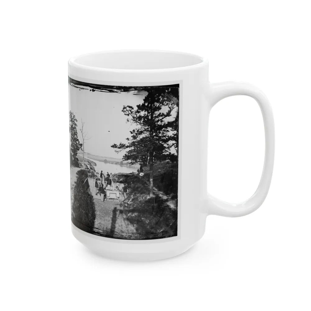 James River, Va. Confederate Gun In Battery Brooks (U.S. Civil War) White Coffee Mug-Go Mug Yourself