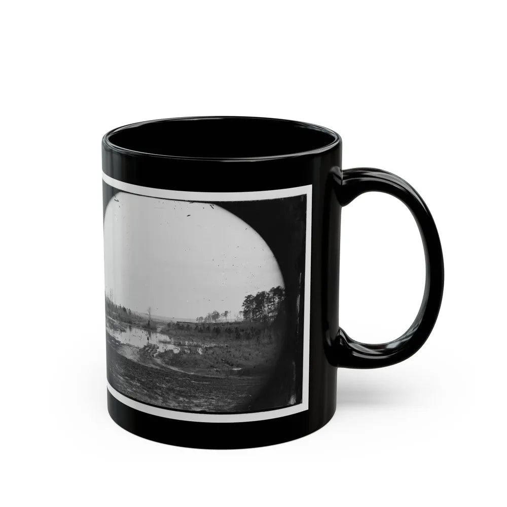 James River, Va. Point Where Army Of The Potomac Crossed In June 1864 (Wyanoke Wharf ) (U.S. Civil War) Black Coffee Mug-Go Mug Yourself