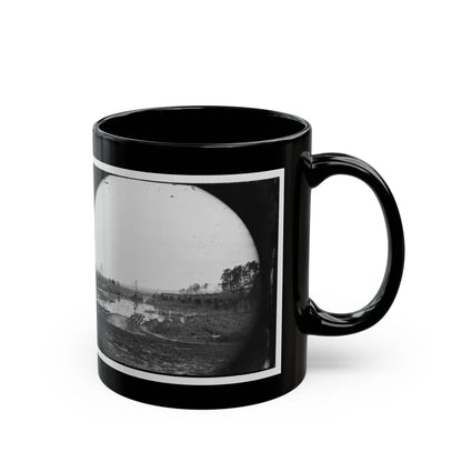 James River, Va. Point Where Army Of The Potomac Crossed In June 1864 (Wyanoke Wharf ) (U.S. Civil War) Black Coffee Mug-Go Mug Yourself