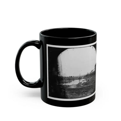 James River, Va. Point Where Army Of The Potomac Crossed In June 1864 (Wyanoke Wharf ) (U.S. Civil War) Black Coffee Mug-Go Mug Yourself