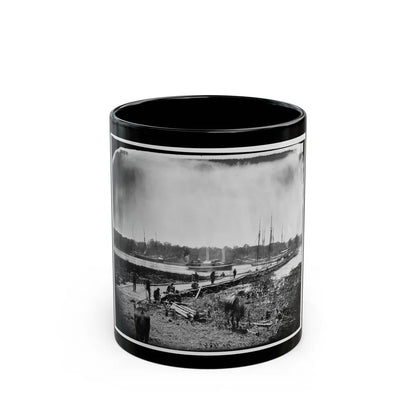 James River, Va. Pontoon Bridge (U.S. Civil War) Black Coffee Mug-11oz-Go Mug Yourself