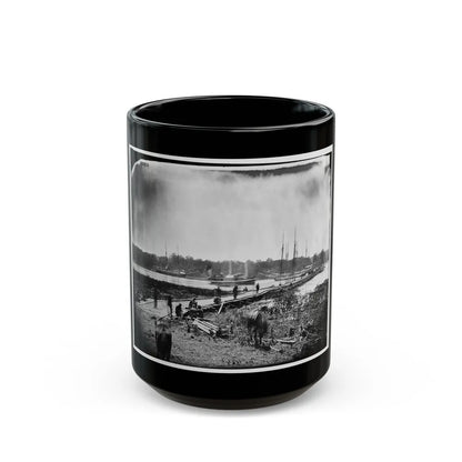 James River, Va. Pontoon Bridge (U.S. Civil War) Black Coffee Mug-15oz-Go Mug Yourself