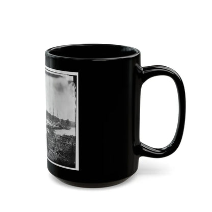 James River, Va. Pontoon Bridge (U.S. Civil War) Black Coffee Mug-Go Mug Yourself