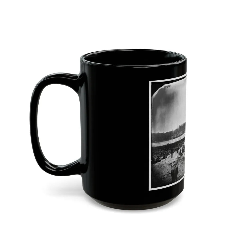 James River, Va. Pontoon Bridge (U.S. Civil War) Black Coffee Mug-Go Mug Yourself