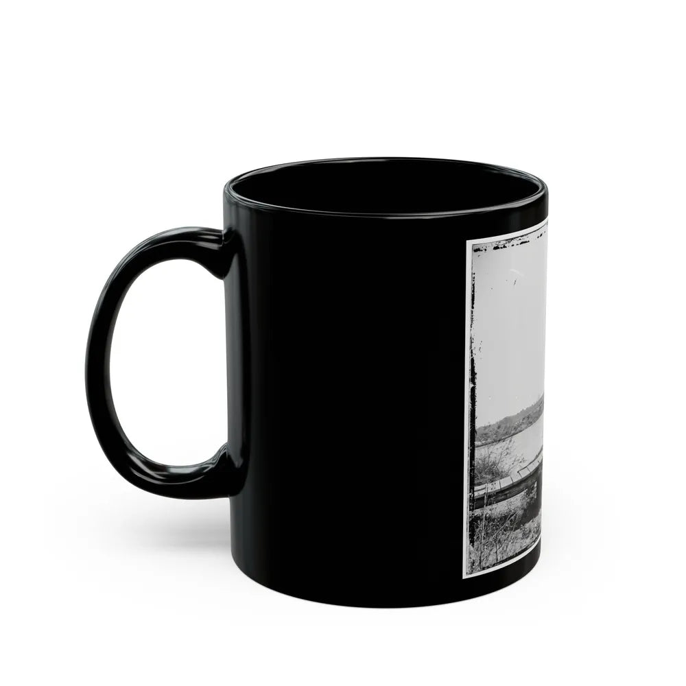 James River, Va. Sunken Confederate Ships Virginia (Ram) And Jamestown (U.S. Civil War) Black Coffee Mug-Go Mug Yourself