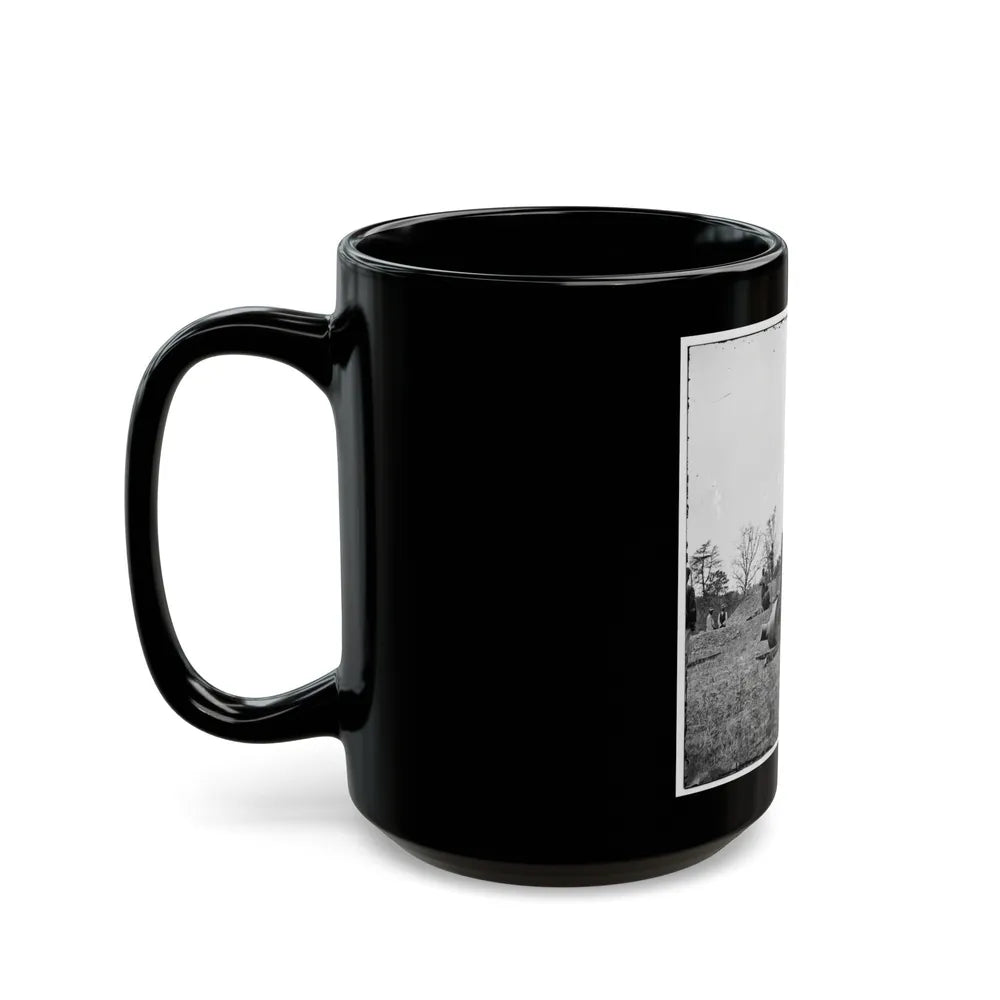 James River, Va. Work Party And Mortars At Butler's Crow's Nest (U.S. Civil War) Black Coffee Mug-Go Mug Yourself