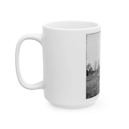 James River, Va. Work Party And Mortars At Butler's Crow's Nest (U.S. Civil War) White Coffee Mug-Go Mug Yourself