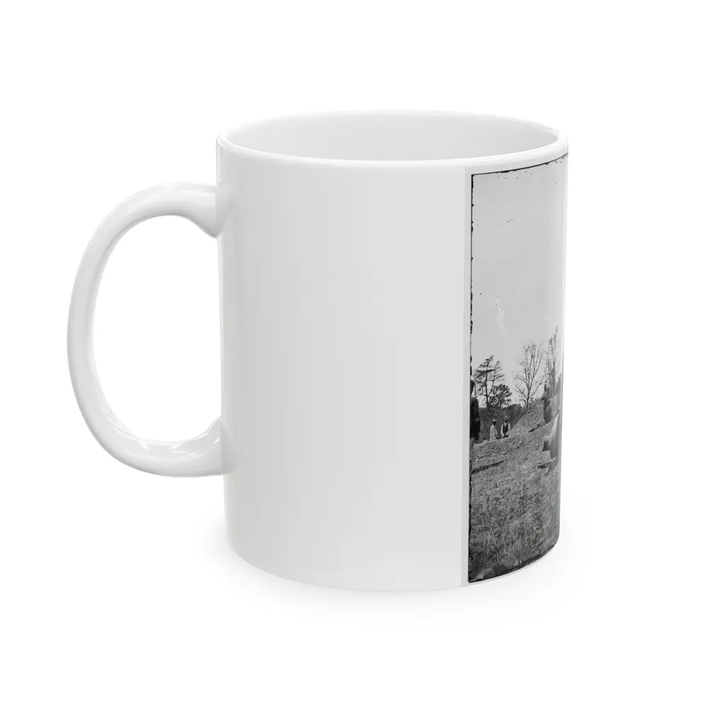 James River, Va. Work Party And Mortars At Butler's Crow's Nest (U.S. Civil War) White Coffee Mug-Go Mug Yourself