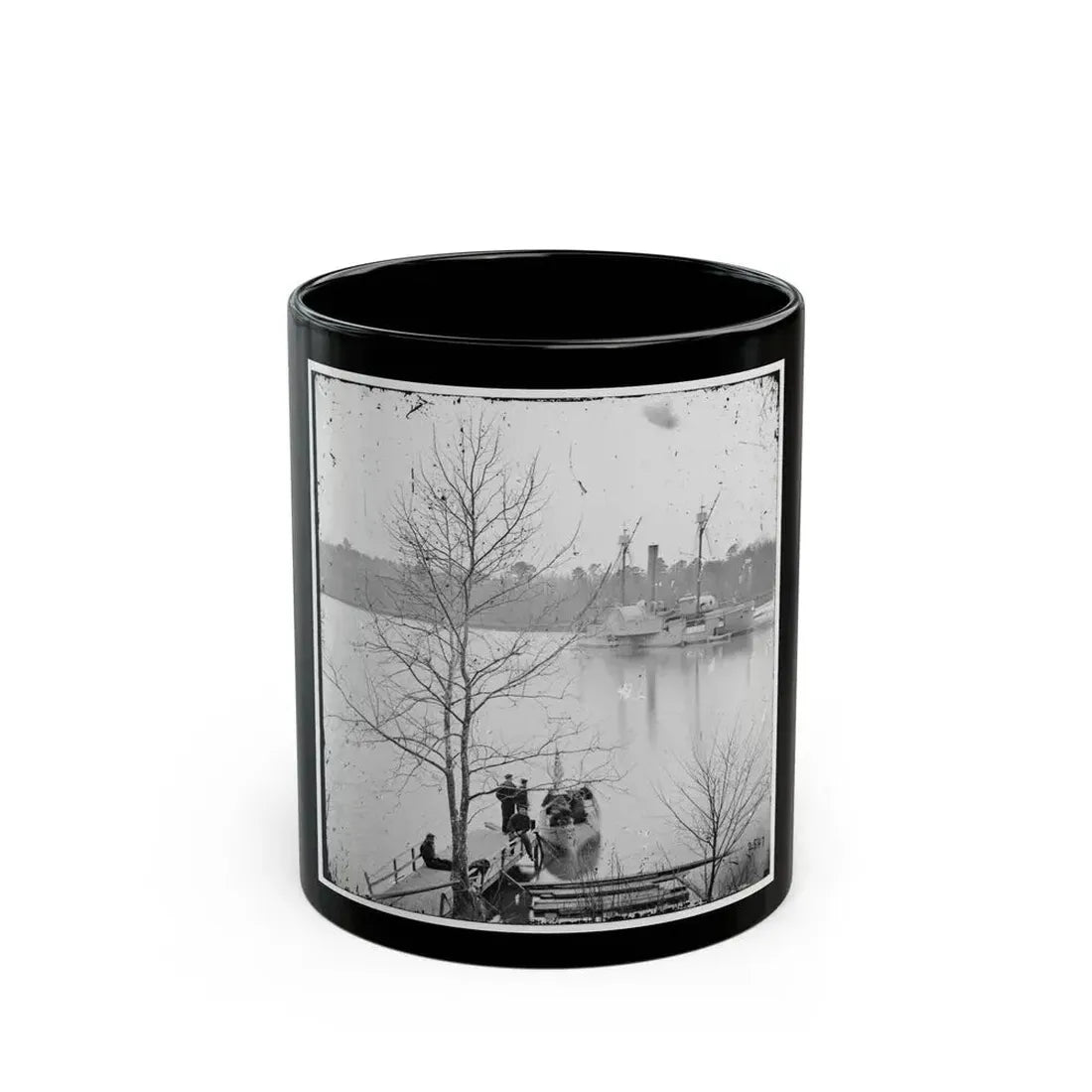 James River, Virginia. U.S. Gunboat Massasoit (U.S. Civil War) Black Coffee Mug 11oz - Go Mug Yourself