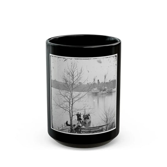 James River, Virginia. U.S. Gunboat Massasoit (U.S. Civil War) Black Coffee Mug 15oz - Go Mug Yourself