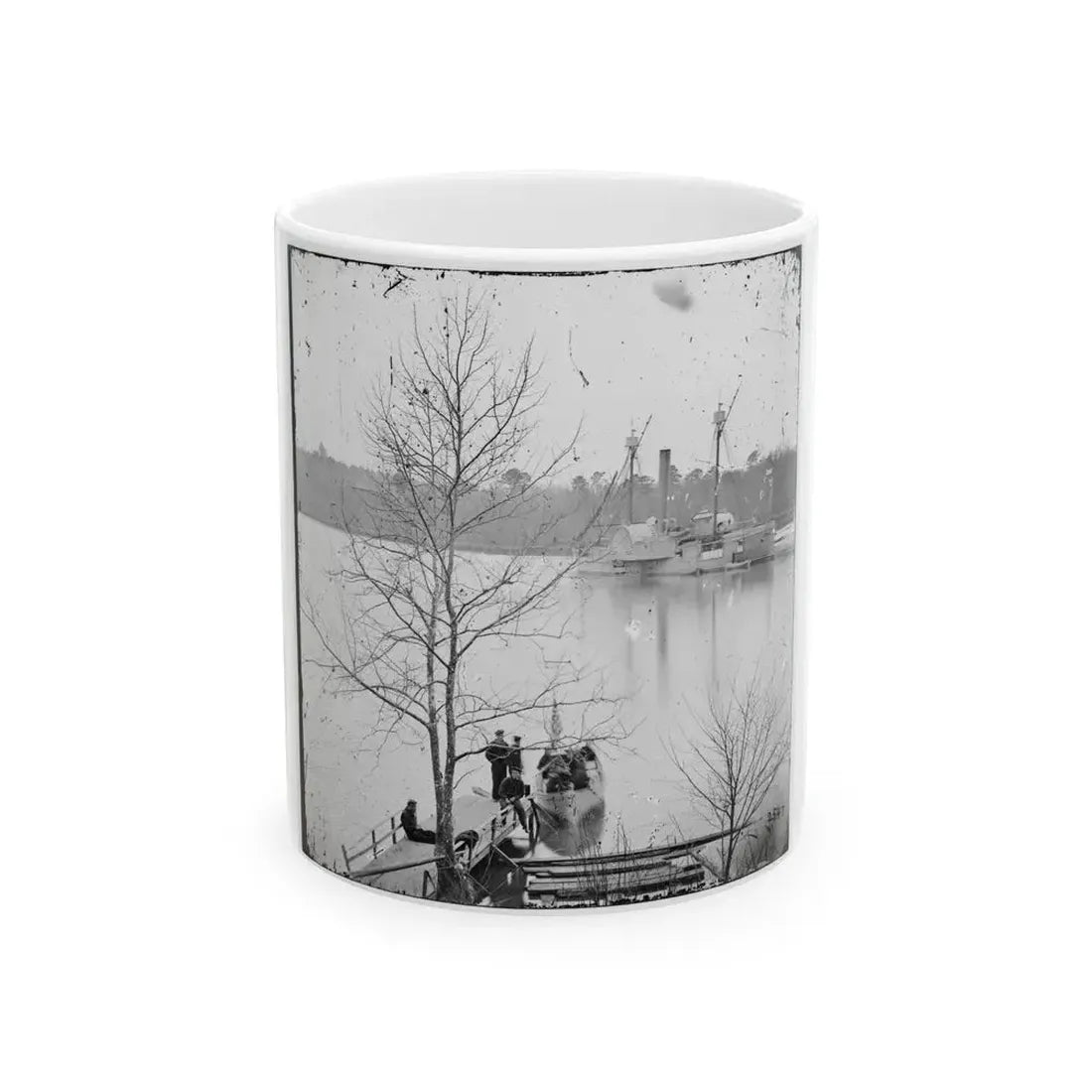 James River, Virginia. U.S. Gunboat Massasoit (U.S. Civil War) White Coffee Mug 11oz - Go Mug Yourself
