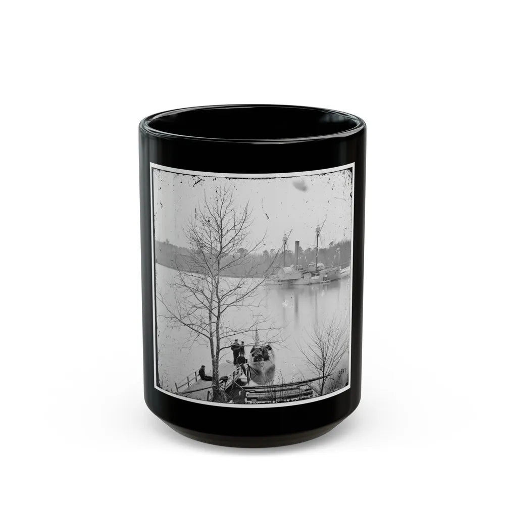 James River, Virginia. U.S. Gunboat Massasoit (U.S. Civil War) Black Coffee Mug-15oz-Go Mug Yourself