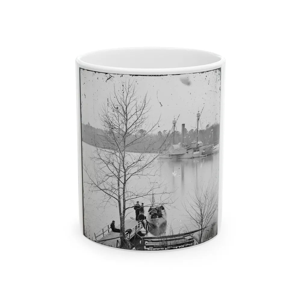 James River, Virginia. U.S. Gunboat Massasoit (U.S. Civil War) White Coffee Mug-11oz-Go Mug Yourself