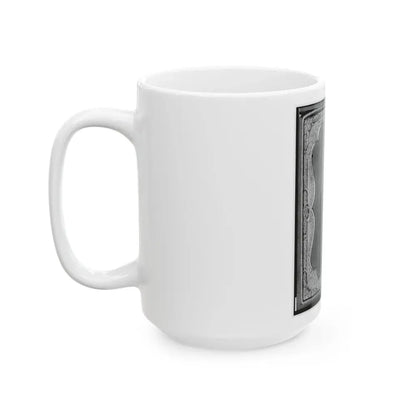 James S. Dodd, Pvt., Co. C, 4th South Carolina Cavalry, Half-Length Portrait, Seated Holding Saber, Facing Front (U.S. Civil War) White Coffee Mug - Go Mug Yourself