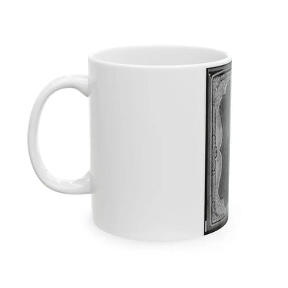 James S. Dodd, Pvt., Co. C, 4th South Carolina Cavalry, Half-Length Portrait, Seated Holding Saber, Facing Front (U.S. Civil War) White Coffee Mug - Go Mug Yourself