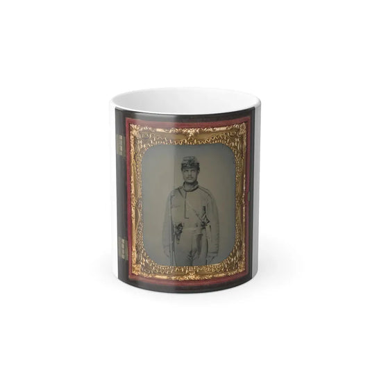 James W. Millner of Company K, 38Th Virginia Infantry Regiment With Bayoneted Musket, Holstered Pistol, and Knife (U.S. Civil War) Color Changing Coffee Mug 11oz Default Title 11oz - Go Mug Yourself