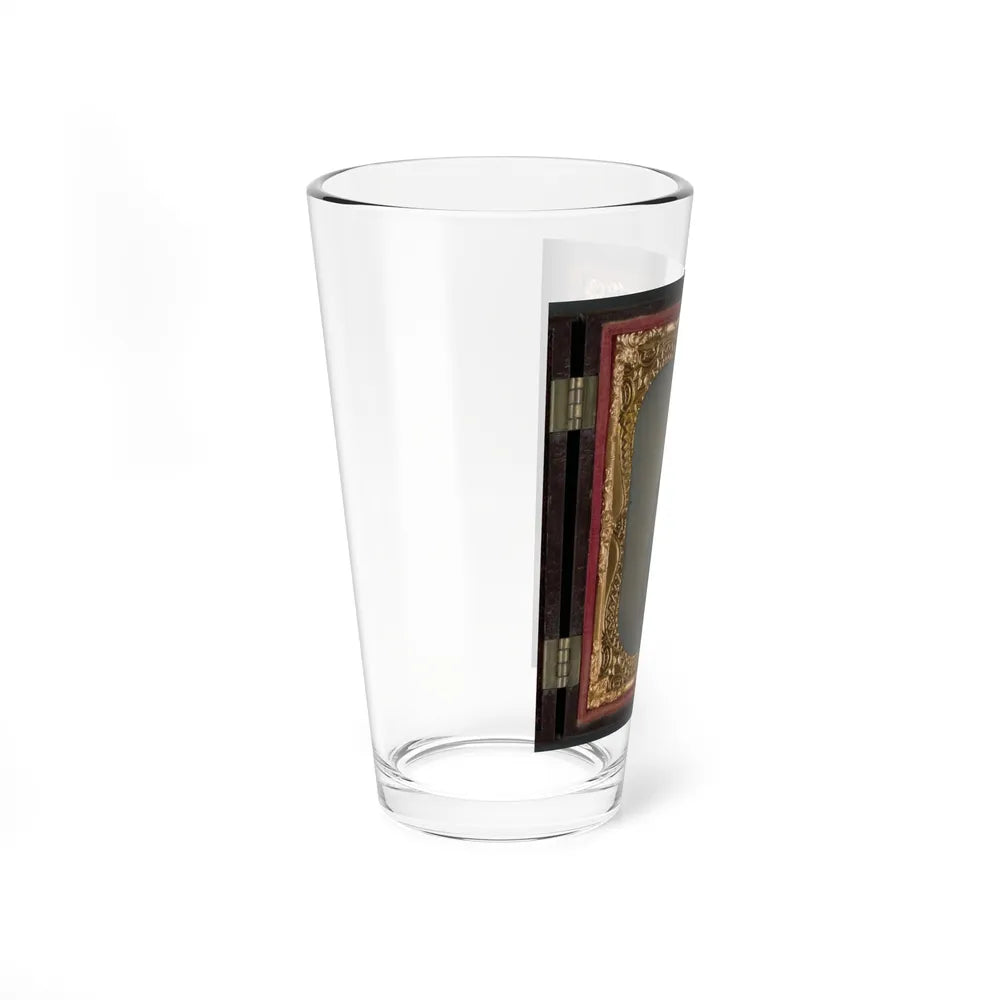 James W. Millner Of Company K, 38th Virginia Infantry Regiment With Bayoneted Musket, Holstered Pistol, And Knife (U.S. Civil War) Pint Glass 16oz-Go Mug Yourself