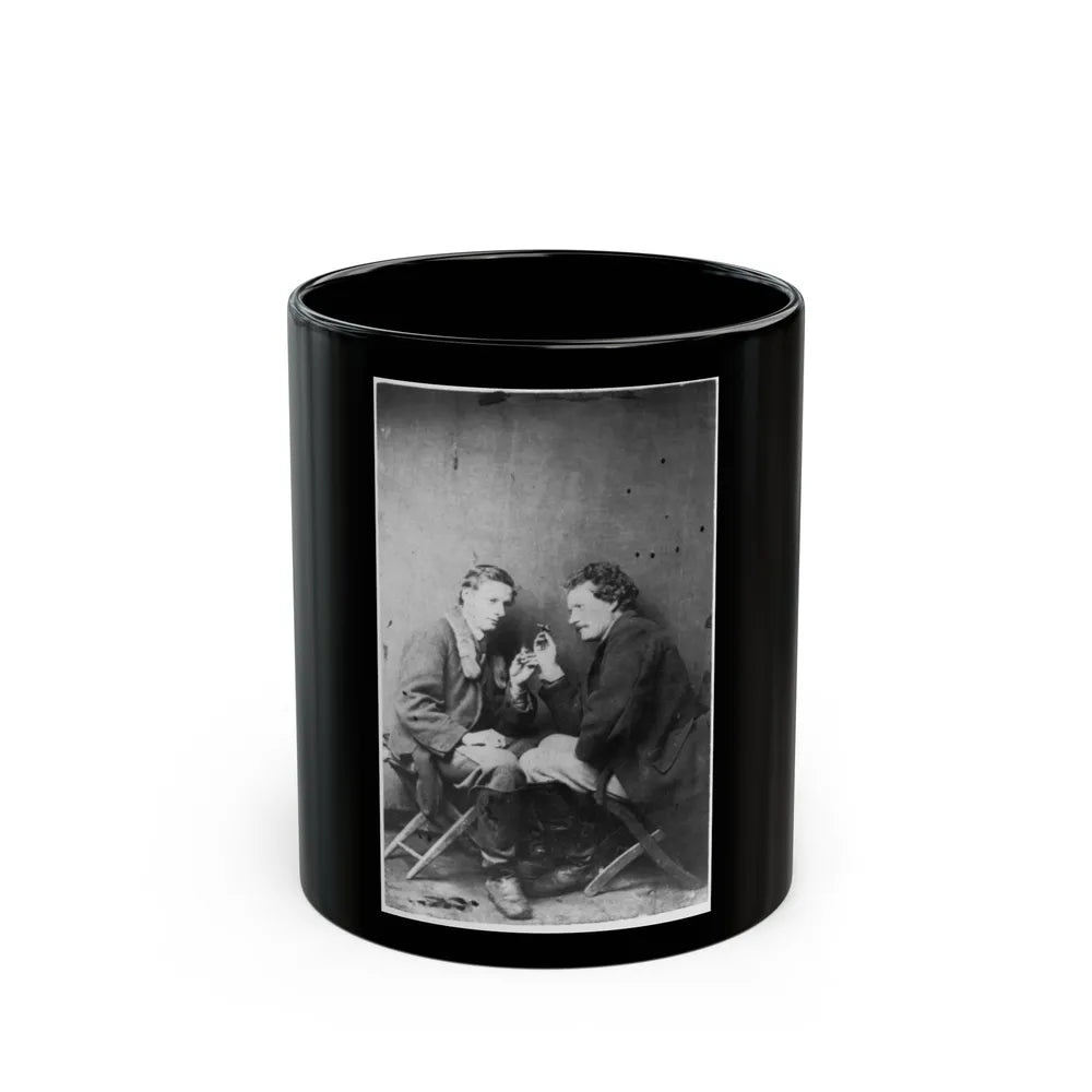 James Walker And Theodore Davis, Civil War Artists, Full-Length Portrait, Seated On Camp Stools, Facing Each Other (U.S. Civil War) Black Coffee Mug-11oz-Go Mug Yourself