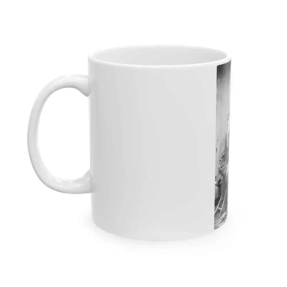 James Walker And Theodore Davis, Civil War Artists, Full-Length Portrait, Seated On Camp Stools, Facing Each Other (U.S. Civil War) White Coffee Mug - Go Mug Yourself
