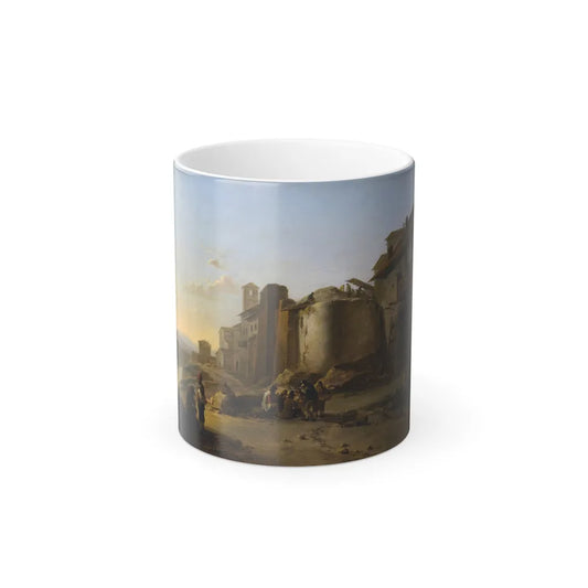 Jan Dirksz Both (1622-1652) A View on the Tiber- Oil on Oak c1641 - Color Changing Mug 11oz 11oz - Go Mug Yourself