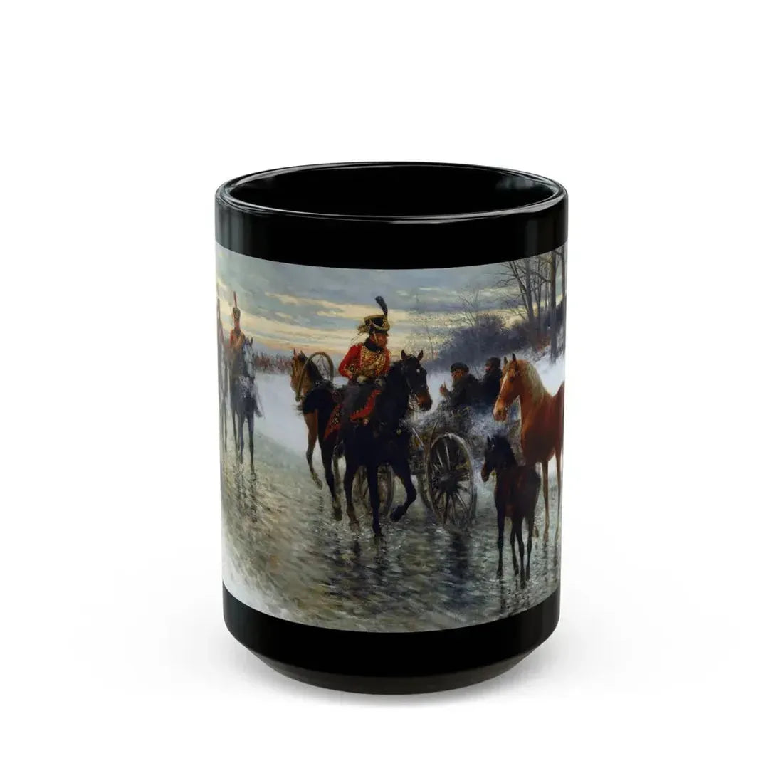 Jan van Chelminski (1851-1925) Napoleonic Campaign - Black Coffee Mug 15oz - Go Mug Yourself
