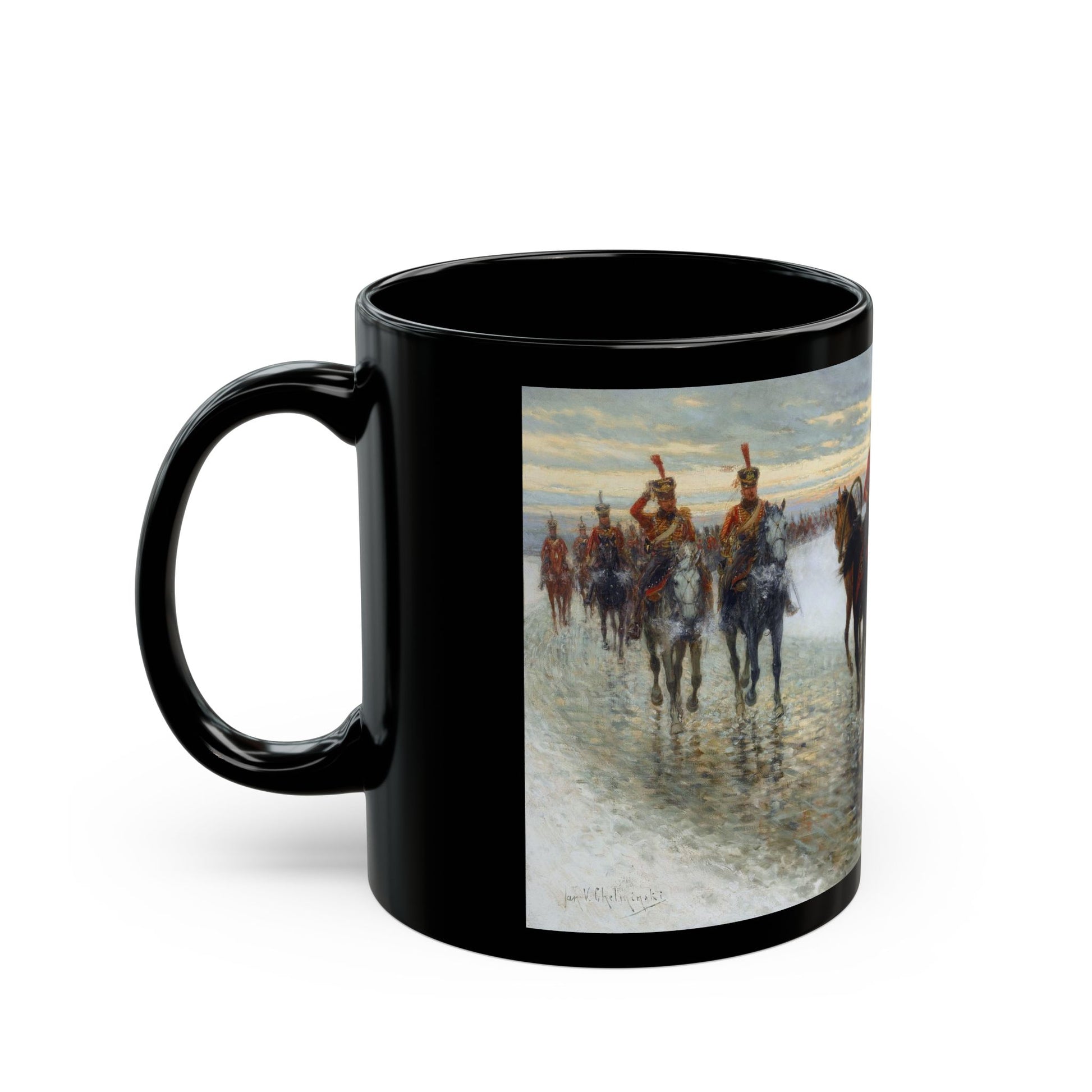 Jan van Chelminski (1851-1925) Napoleonic Campaign - Black Coffee Mug-Go Mug Yourself