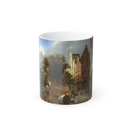 Jan van der Heyden (1637-1712) and Adriaen van de Velde (1636-1672) De Ophaalbrug (The Drawbridge) - Oil-0 - Color Changing Mug 11oz 11oz - Go Mug Yourself