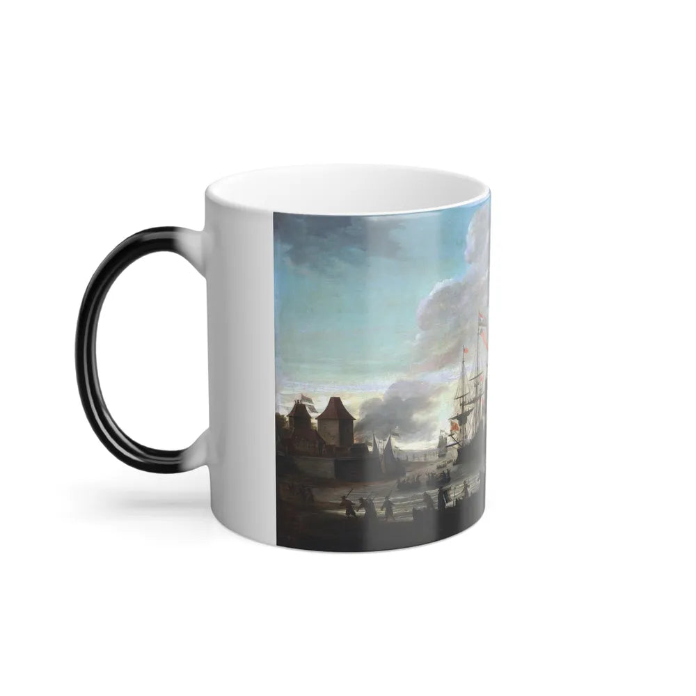 Jan van Leyden (active 1661-1693) The Dutch burning English ships during the Raid on the Medway, 20 June-0 - Color Changing Mug 11oz - Go Mug Yourself