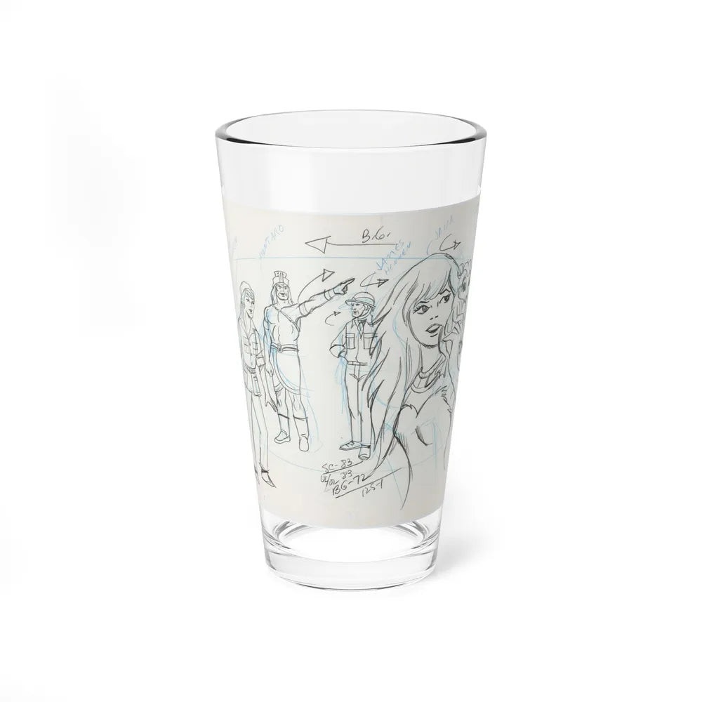 Jana of the Jungle Layout Drawings 2 (Hanna-Barbera, 1978) - Pint Glass 16oz-16oz-Go Mug Yourself