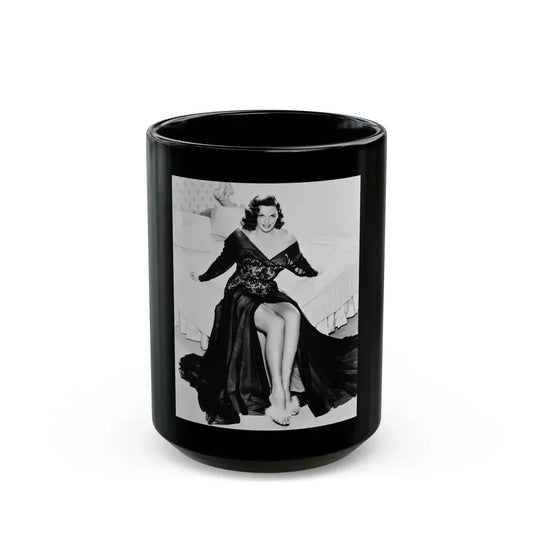 Jane Russell #06 (Vintage Female Icon) Black Coffee Mug 15oz - Go Mug Yourself