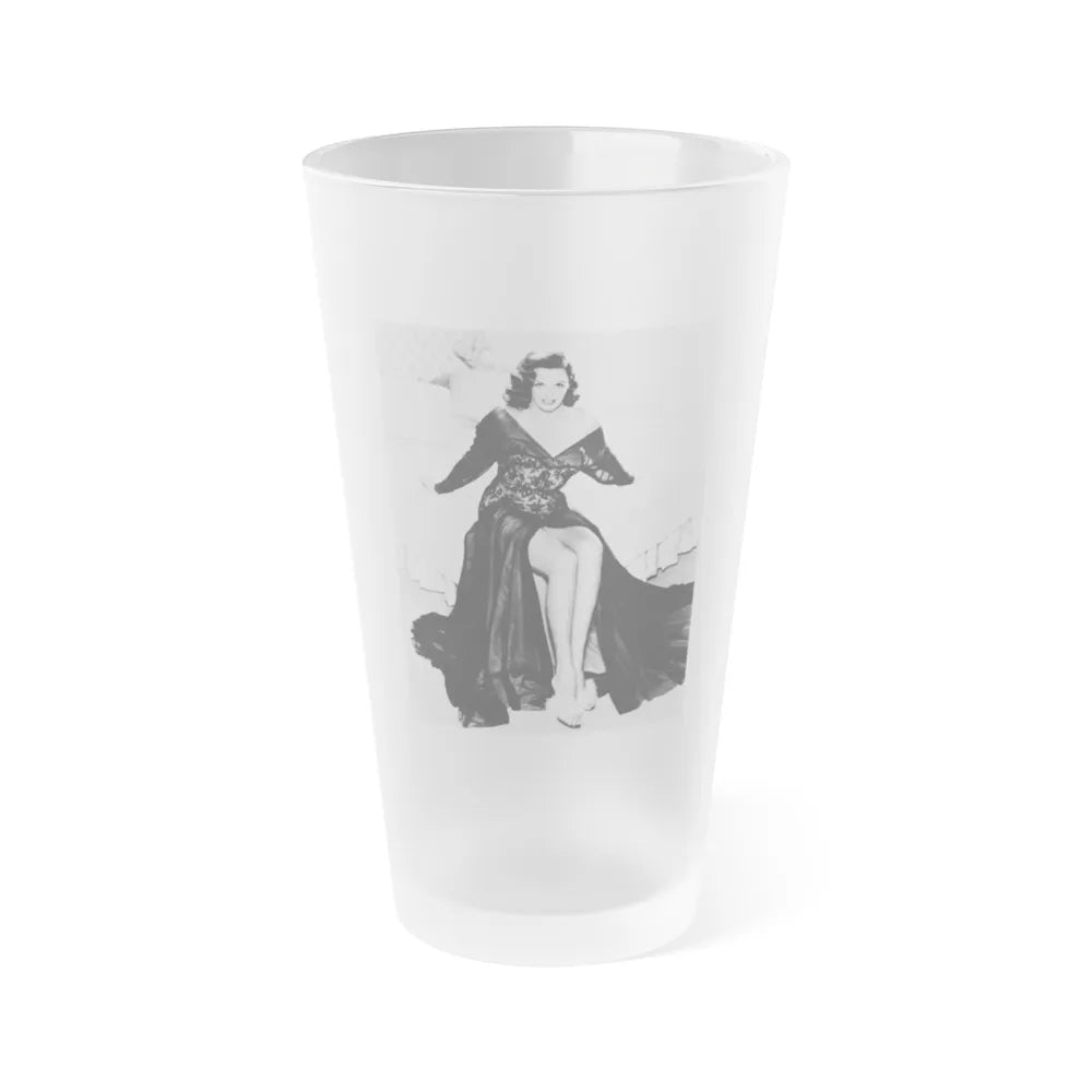 Jane Russell #06 (Vintage Female Icon) Frosted Pint Glass 16oz-16oz-Frosted-Go Mug Yourself