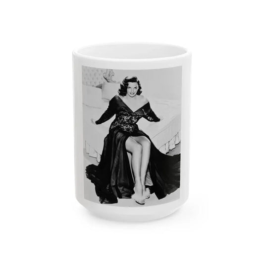 Jane Russell #06 (Vintage Female Icon) White Coffee Mug 15oz - Go Mug Yourself