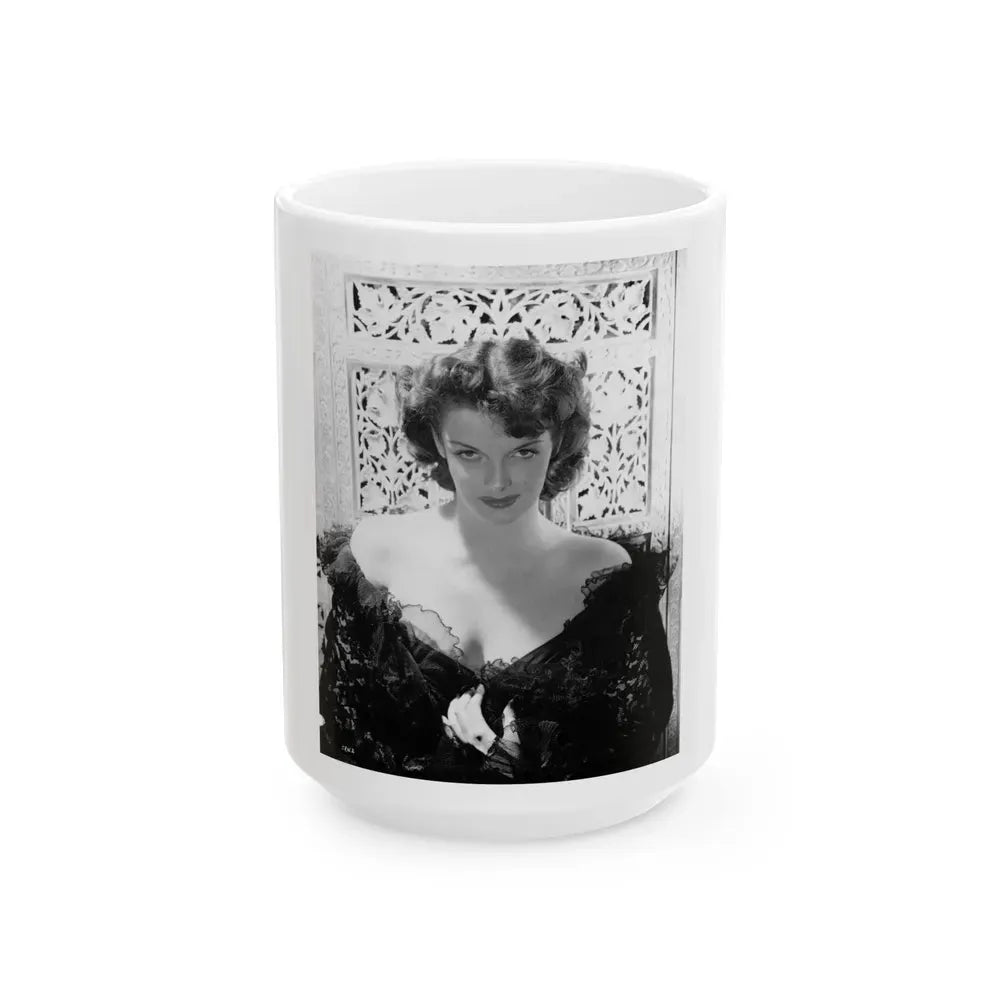 Jane Russell #111 (Vintage Female Icon) White Coffee Mug 15oz - Go Mug Yourself