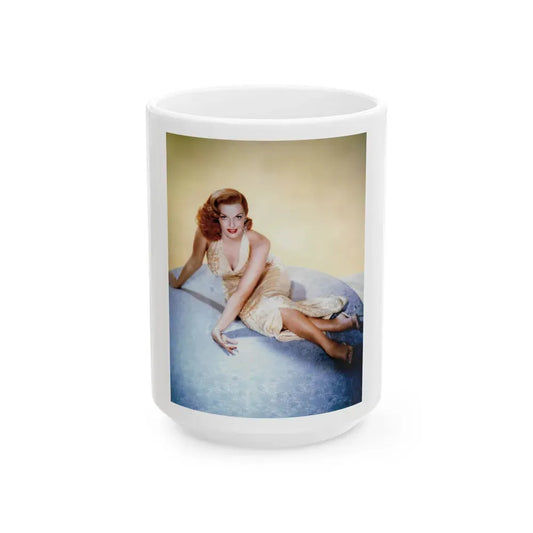 Jane Russell #113 (Vintage Female Icon) White Coffee Mug 15oz - Go Mug Yourself