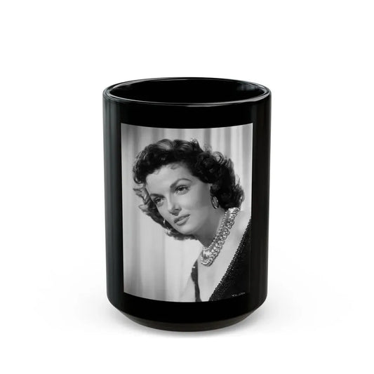 Jane Russell #125 (Vintage Female Icon) Black Coffee Mug 15oz - Go Mug Yourself