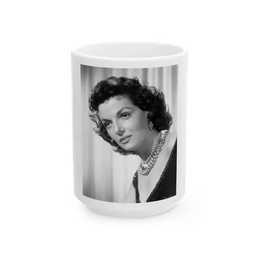 Jane Russell #125 (Vintage Female Icon) White Coffee Mug 15oz - Go Mug Yourself