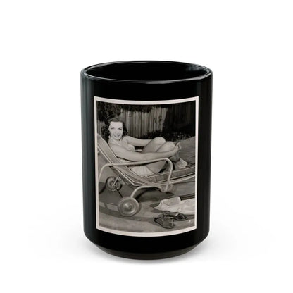 Jane Russell #132 (Vintage Female Icon) Black Coffee Mug 15oz - Go Mug Yourself