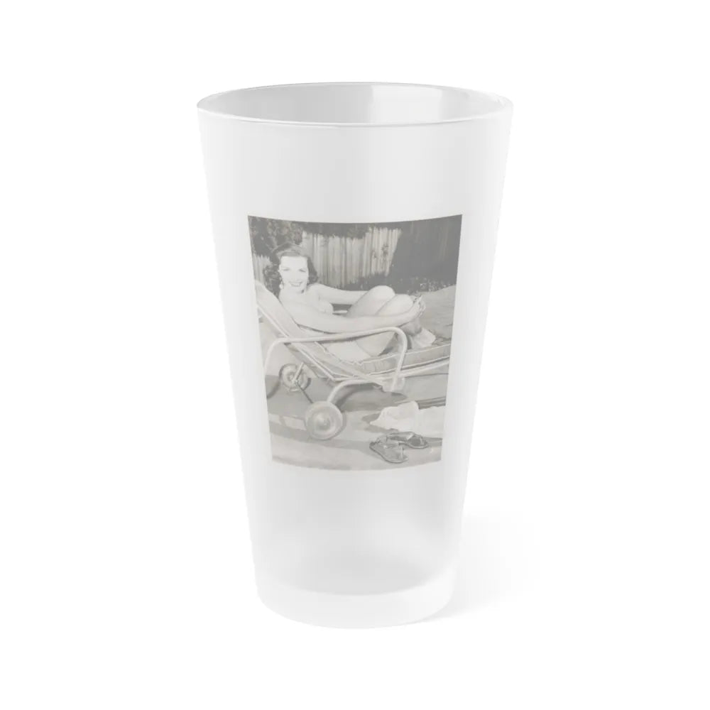 Jane Russell #132 (Vintage Female Icon) Frosted Pint Glass 16oz-16oz-Frosted-Go Mug Yourself